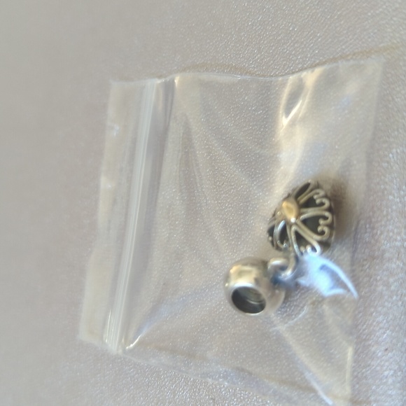 Pandora Filled With Love Heart Sterling Silver & 14K Gold Dangle Bead - Picture 13 of 13